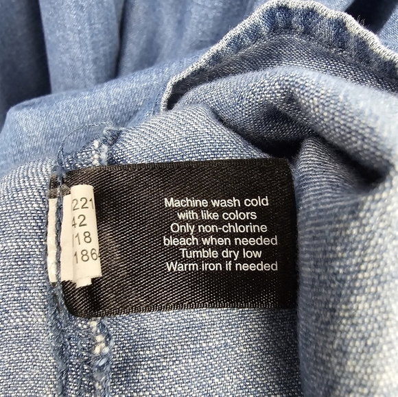 LANEBRYANT Chambray Bell Sleeve V-neck Blouse Blue Womens‎ Plus Sz 18/20 - Picture 12 of 12